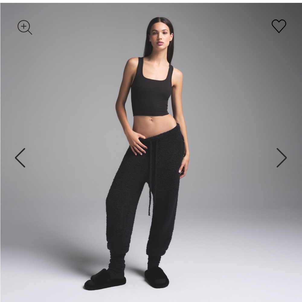 SKIMS Black Cozy Track Joggers